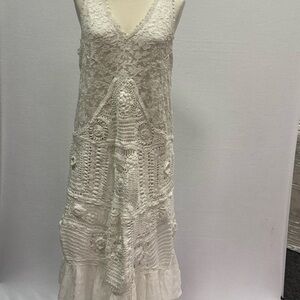 Zara Cream Lace Midi Dress